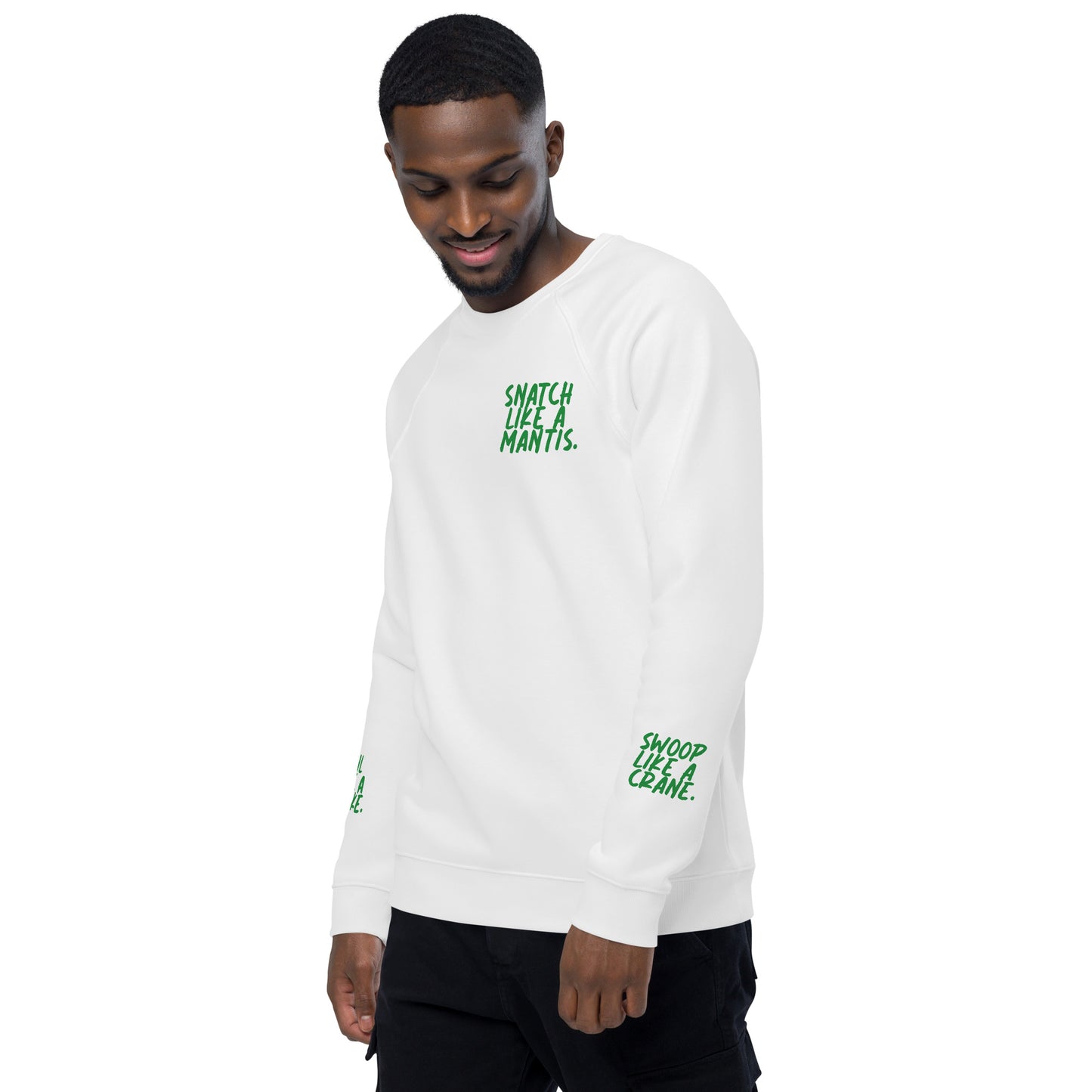 Unisex organic raglan sweatshirt