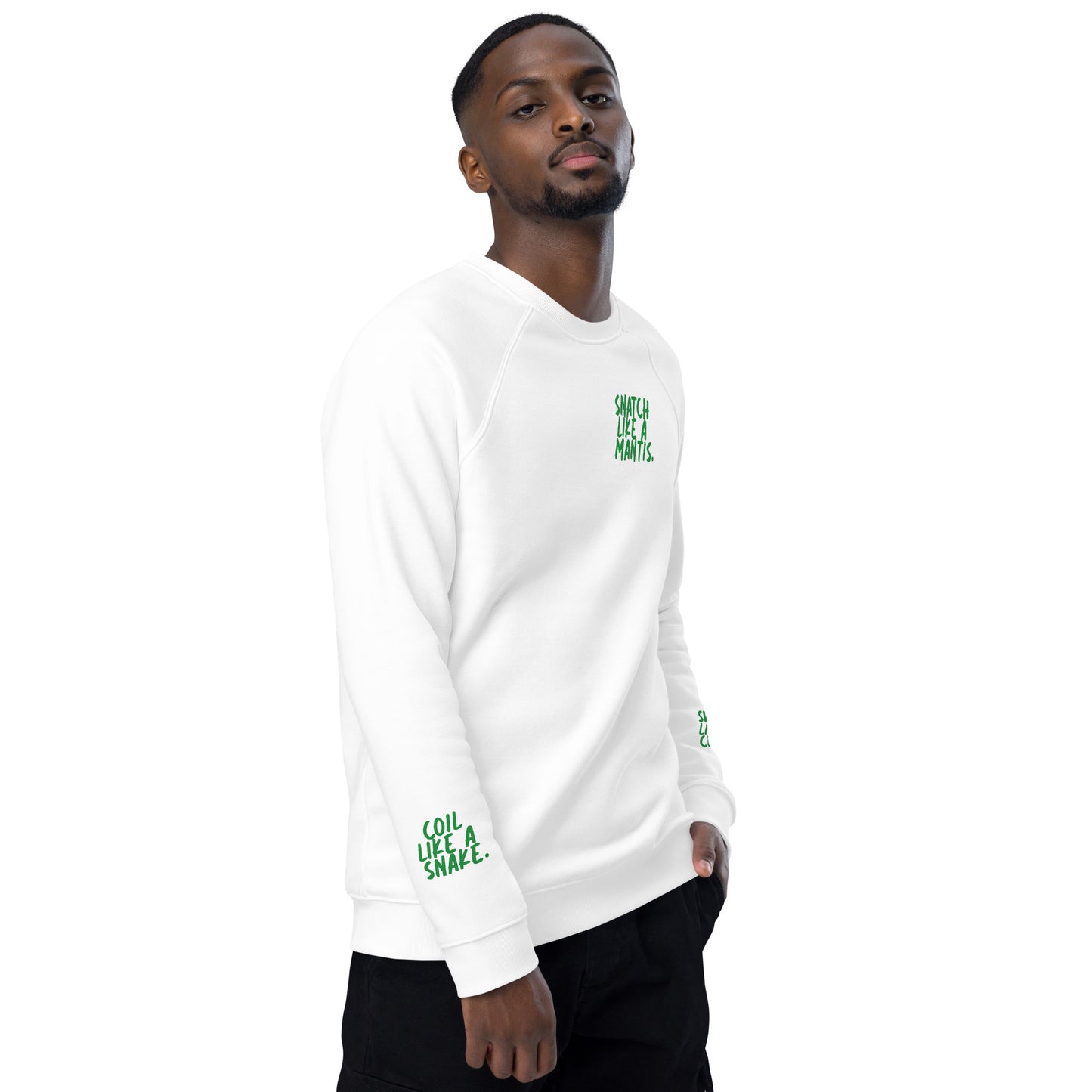 Unisex organic raglan sweatshirt